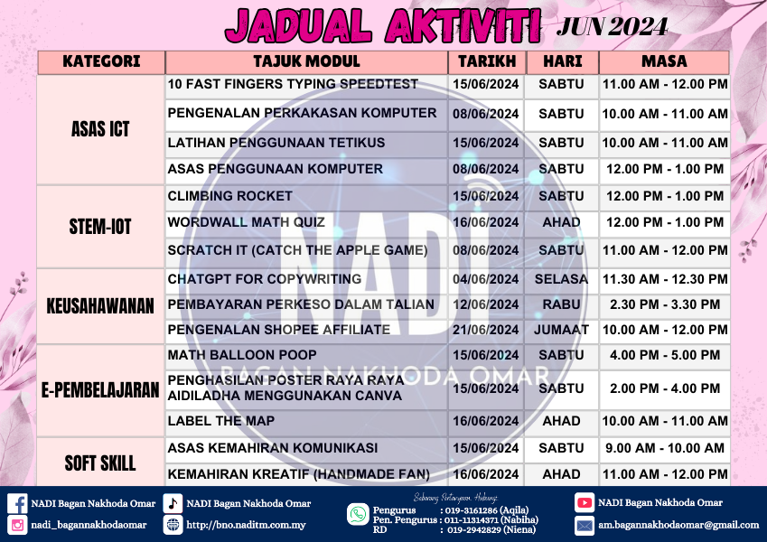 JADUAL AKTIVITI JUN 2024