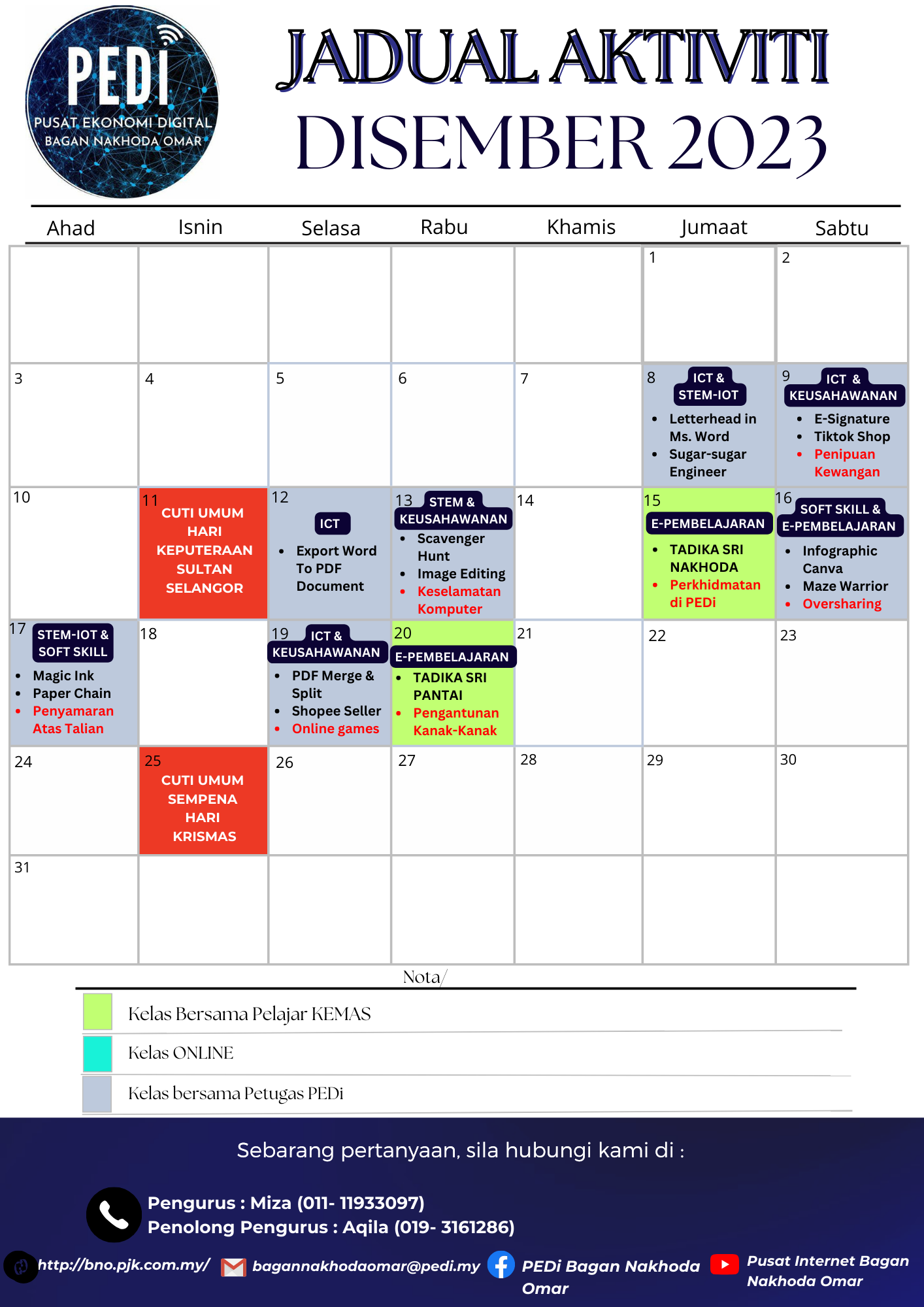 JADUAL DISEMBER